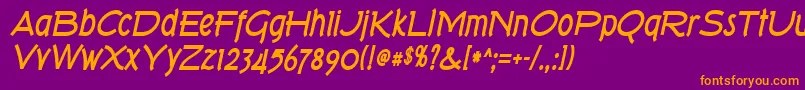 Torkbi Font – Orange Fonts on Purple Background