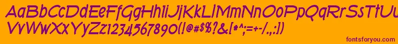Torkbi Font – Purple Fonts on Orange Background