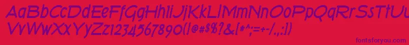 Torkbi Font – Purple Fonts on Red Background