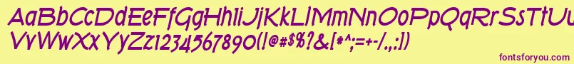 Torkbi Font – Purple Fonts on Yellow Background