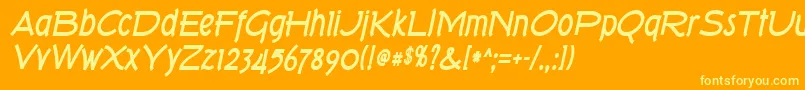 Torkbi Font – Yellow Fonts on Orange Background