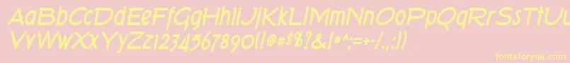 Torkbi Font – Yellow Fonts on Pink Background