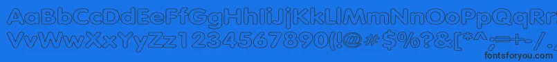 Шрифт TubularHollowWd – чёрные шрифты на синем фоне