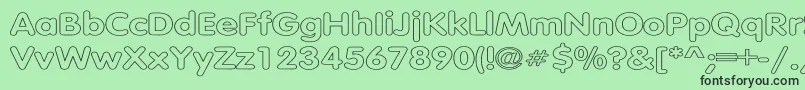 TubularHollowWd Font – Black Fonts on Green Background