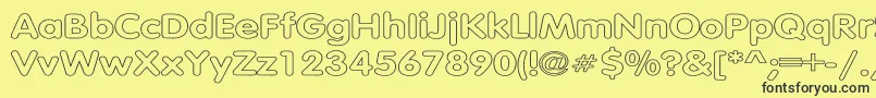 TubularHollowWd Font – Black Fonts on Yellow Background