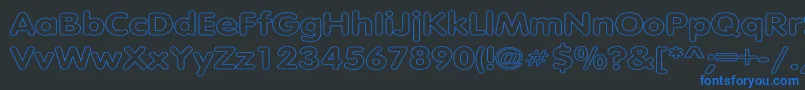 TubularHollowWd Font – Blue Fonts on Black Background