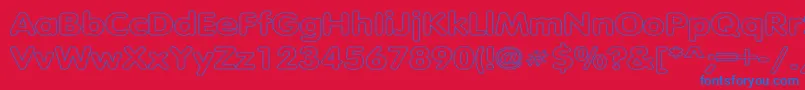 TubularHollowWd Font – Blue Fonts on Red Background