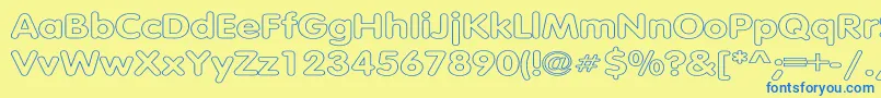 TubularHollowWd Font – Blue Fonts on Yellow Background