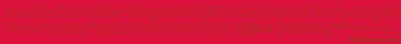 TubularHollowWd Font – Brown Fonts on Red Background