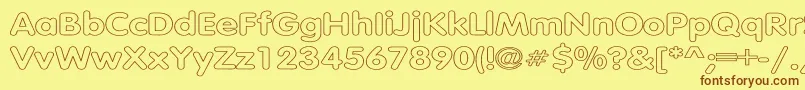 TubularHollowWd Font – Brown Fonts on Yellow Background