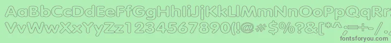 TubularHollowWd Font – Gray Fonts on Green Background