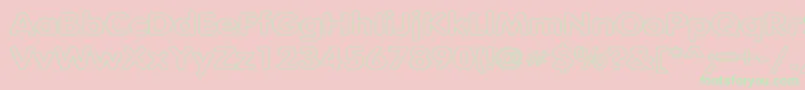 TubularHollowWd Font – Green Fonts on Pink Background