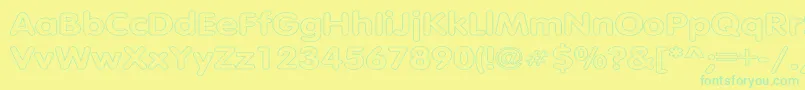TubularHollowWd Font – Green Fonts on Yellow Background