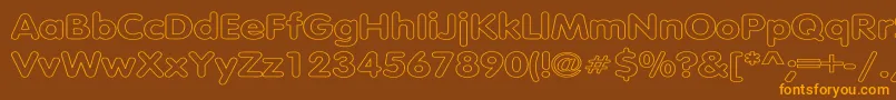 TubularHollowWd Font – Orange Fonts on Brown Background