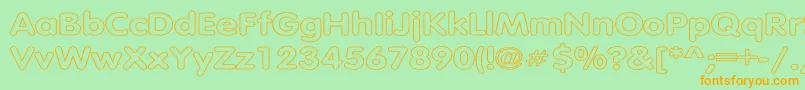 TubularHollowWd Font – Orange Fonts on Green Background