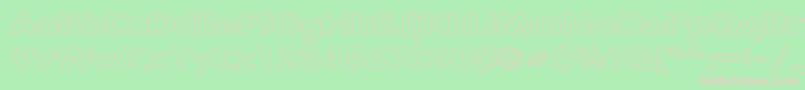 TubularHollowWd Font – Pink Fonts on Green Background