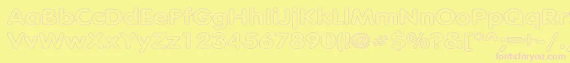 TubularHollowWd Font – Pink Fonts on Yellow Background