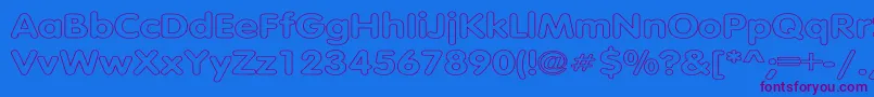 TubularHollowWd Font – Purple Fonts on Blue Background