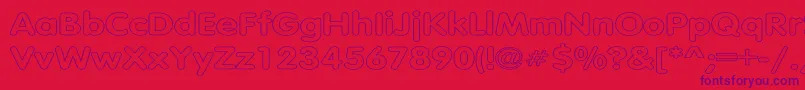 TubularHollowWd Font – Purple Fonts on Red Background