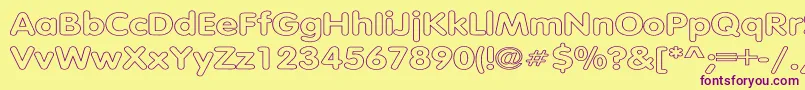 TubularHollowWd Font – Purple Fonts on Yellow Background