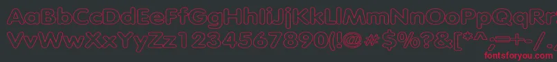 TubularHollowWd Font – Red Fonts on Black Background