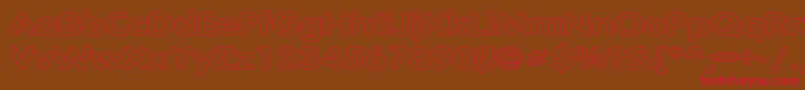TubularHollowWd Font – Red Fonts on Brown Background