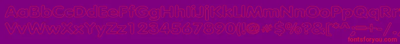 TubularHollowWd Font – Red Fonts on Purple Background