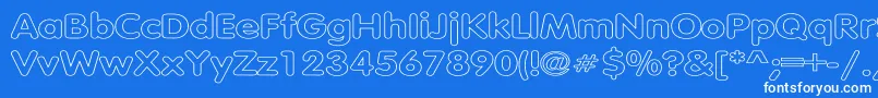 フォントTubularHollowWd – 青い背景に白い文字