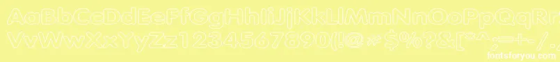 TubularHollowWd Font – White Fonts on Yellow Background