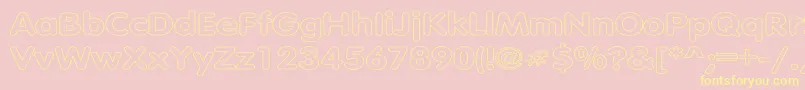 TubularHollowWd-Schriftart – Gelbe Schriften auf rosa Hintergrund