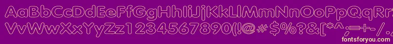 TubularHollowWd Font – Yellow Fonts on Purple Background