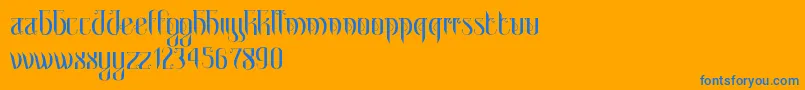 MetroParis Font – Blue Fonts on Orange Background