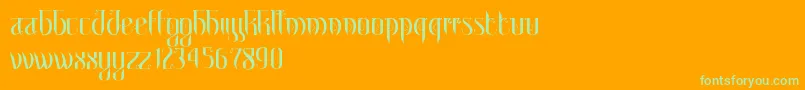 MetroParis Font – Green Fonts on Orange Background