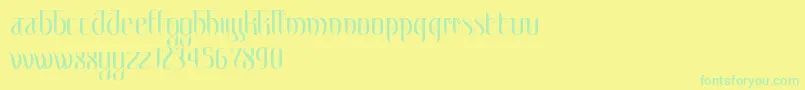 MetroParis Font – Green Fonts on Yellow Background
