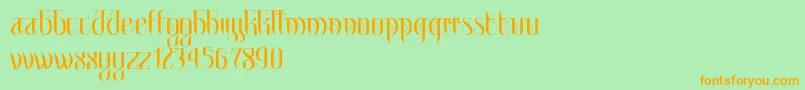 MetroParis Font – Orange Fonts on Green Background