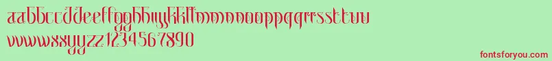 MetroParis Font – Red Fonts on Green Background