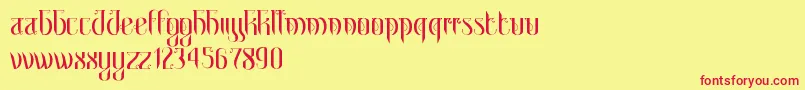 MetroParis Font – Red Fonts on Yellow Background