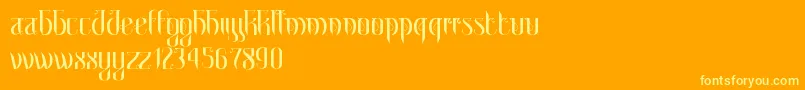 MetroParis Font – Yellow Fonts on Orange Background