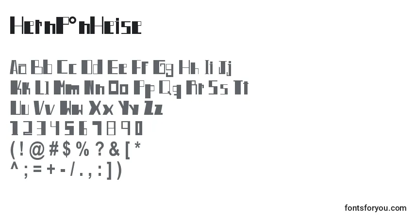 Schriftart HernР°nHeise – Alphabet, Zahlen, spezielle Symbole
