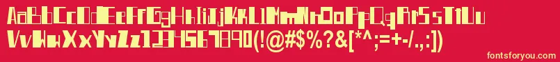 HernР°nHeise Font – Yellow Fonts on Red Background