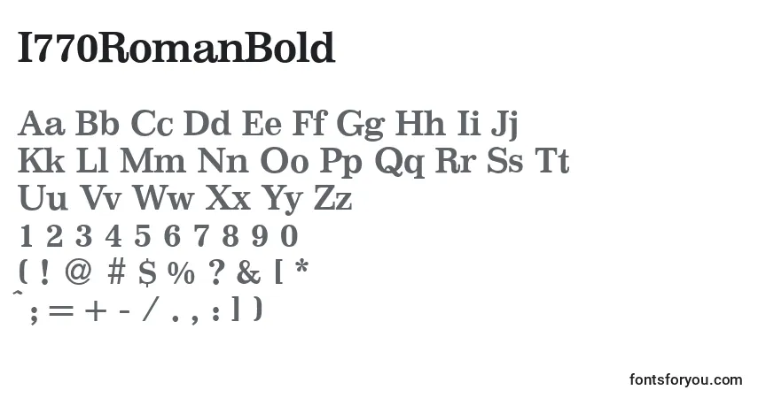 I770RomanBold-fontti – aakkoset, numerot, erikoismerkit