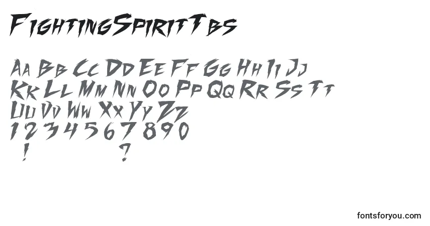 Czcionka FightingSpiritTbs – alfabet, cyfry, specjalne znaki