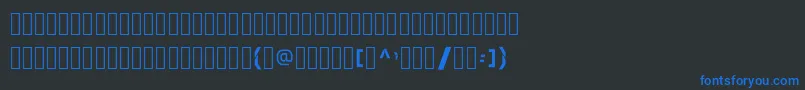 SkewedCharactersフォントについての詳細 フォントSkewedCharacters – 黒い背景に青い文字