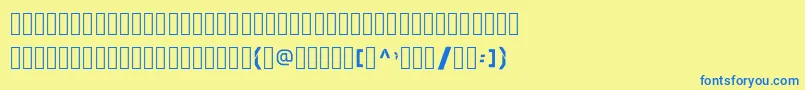 Police SkewedCharacters – polices bleues sur fond jaune