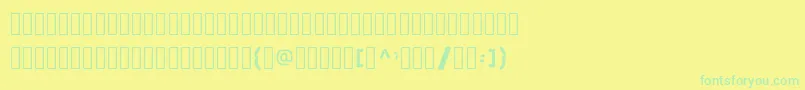 SkewedCharacters Font – Green Fonts on Yellow Background