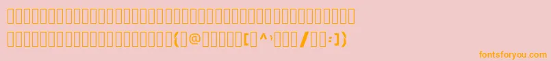 SkewedCharacters-fontti – oranssit fontit vaaleanpunaisella taustalla