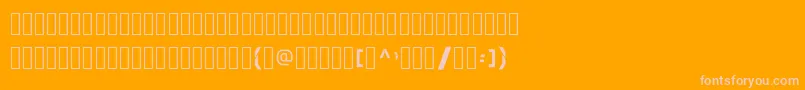 SkewedCharacters-fontti – vaaleanpunaiset fontit oranssilla taustalla