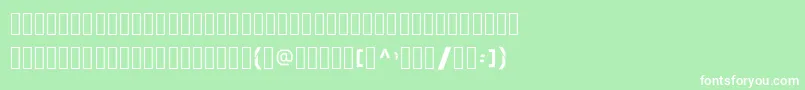 フォントSkewedCharacters – 緑の背景に白い文字
