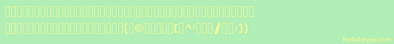 Więcej informacji o czcionce SkewedCharacters Czcionka SkewedCharacters – żółte czcionki na zielonym tle
