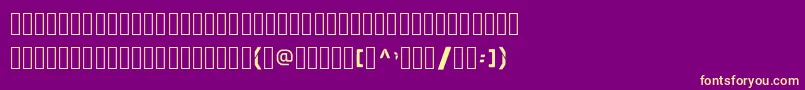 SkewedCharacters Font – Yellow Fonts on Purple Background